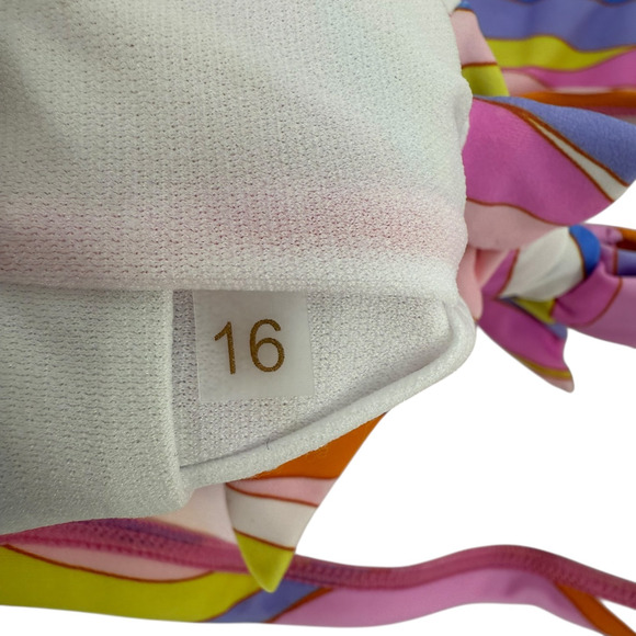 Raisins Rash Guard Bikini Top Girls Sz 16 Long Sleeve Colorful Pink Padded Swim - Picture 5 of 7